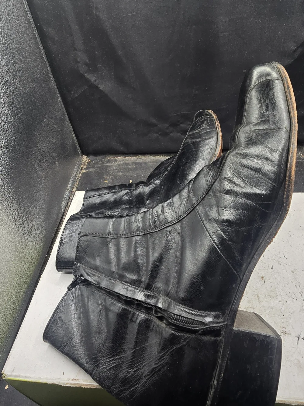 Florsheim Black Leather Slip-On Chelsea Boots
